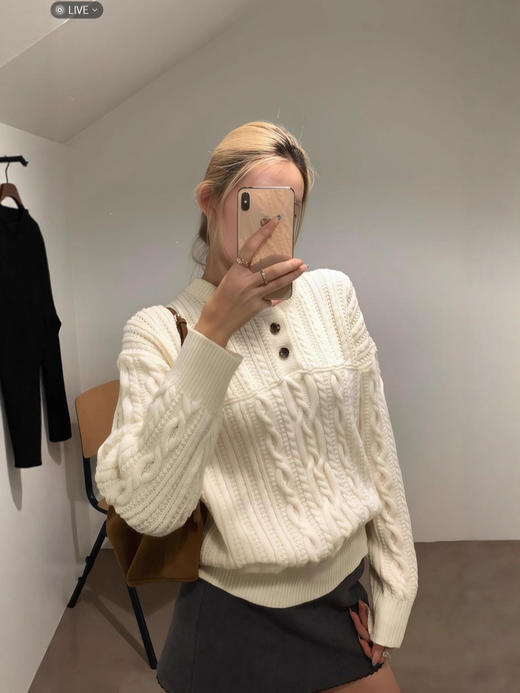 【秋冬精选】复古气质RL纽扣麻花宽松针织衫棉质毛衣 商品图5