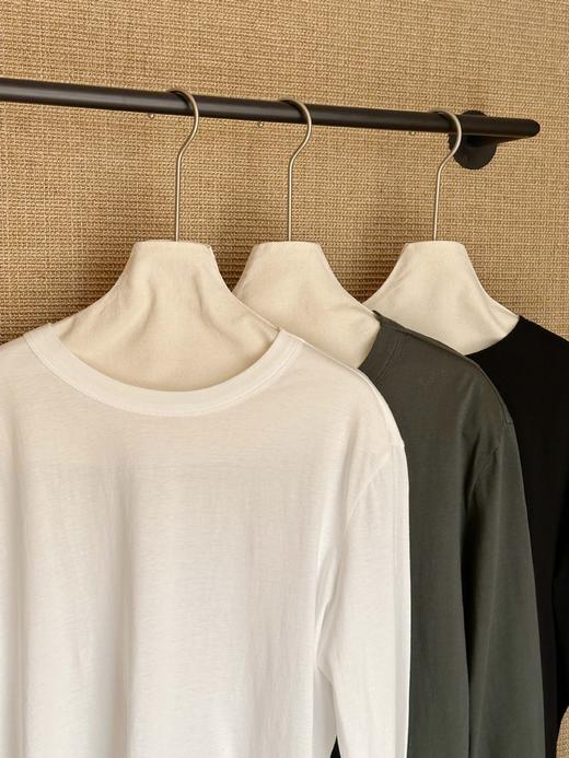 【秋冬精选】INS风慵懒感纯棉女秋季新款百搭宽松棉质长袖T恤 商品图7