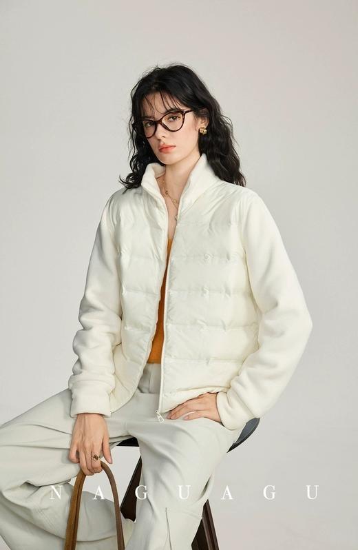 可溯源匈牙利白鸭绒加绒拼接摇粒绒羽绒外套 商品图2