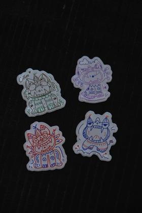 锦江丨博物人丨瓦猫亚克力冰箱贴