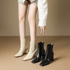 【预售5天】英伦时尚真皮粗跟新款方头拉链女靴气质瘦瘦靴OFSM&OFSM6403 商品缩略图0