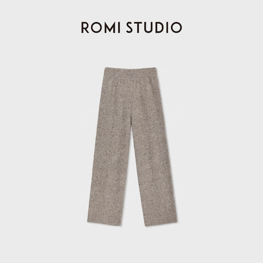 ROMI STUDIO“花纱羊毛裤”弹力高腰直筒慵懒毛织长裤RWDSXT1938 商品图1