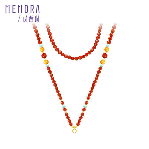 【新品首发】琳琅雅玉系列18k金南红万能链 新中式搭配万能链吊坠女士惊喜礼物MEMORA诗普琳MN002101 商品图7