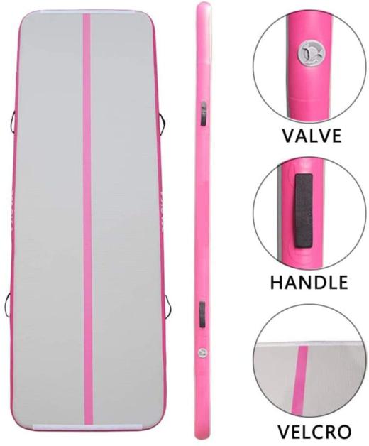 充气健身气垫 可折叠材质 适用于瑜伽、训练、海滩 约3米*0.5米 商品图4