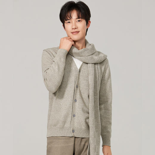 【男士针织开衫】素道有机彩棉男士针织开衫 灰色纯棉纽扣长袖衫（基地直发-申通包邮），来自敦煌，品牌：素道【合作生产，公平贸易】 商品图1