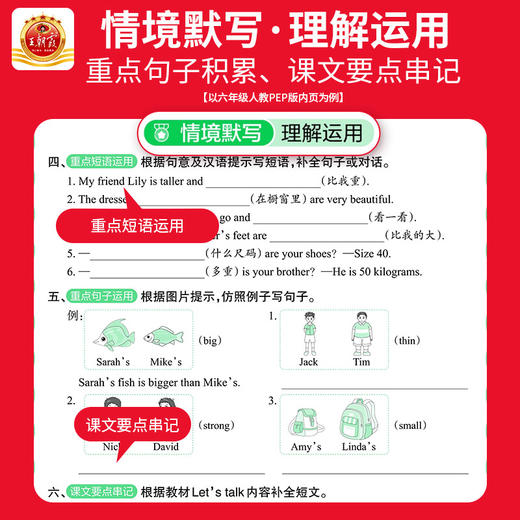 2026春下王朝霞少而精活页英语默写3-6年级英语 商品图3