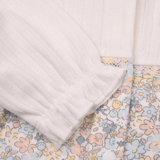 棉果果春季新品女童氨棉汗布纯棉小碎花爬衣假两件对开连体衣M122722226102 商品图3