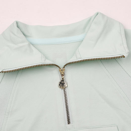 棉果果春季新品女童纯棉小线圈绿色翻领套头卫衣M122180226117 商品图5