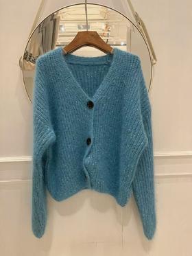 【门店同款】ENJOY冬季“暖冬软糖”V领彩点针织开衫 166893152