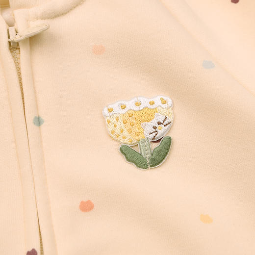 棉果果春季新品女童针织纯棉米白甜美针织连帽外套M122100226107 商品图4