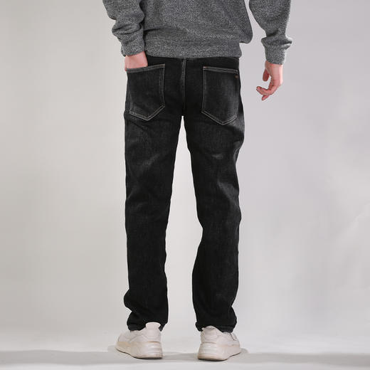 DRONKOO 2025 正常腰表袋右后袋NEW刺绣复合绒厚牛仔长裤 商品图4