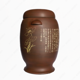 纯手工拉坯五色泥紫陶心经大坛（彩填）骨灰坛骨灰罐骨灰盒寿盒