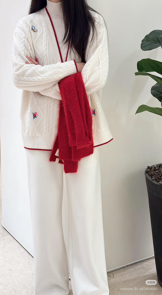 1226-8 独家圆正 小禾 新春胶囊系列 趣味刺绣 羊毛羊绒 廓形开衫 外套 商品图6