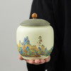 【取茶便捷❗️密封性好】千里江山陶瓷茶叶罐高级家用红茶绿茶密封罐大容量新中式茶叶罐。jb 商品缩略图1