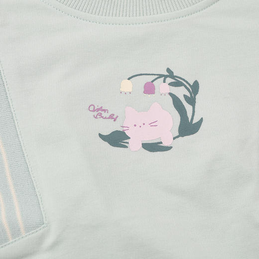 棉果果春季新品女童纯棉小线圈蕾丝边假两件套头卫衣M122180226116 商品图7