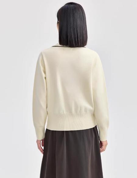 佐丹奴女装叠穿针织衫软糯时尚假两件撞色小高领极细针织衫13354674 商品图1