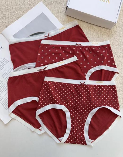 D122616秋冬新款红色系一盒四条装女士高品质内裤 商品图7