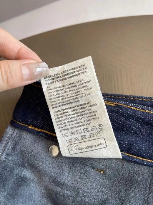 D122630秋冬加绒直筒裤复古深蓝色贴兜牛仔裤 商品图14