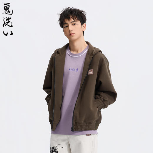 ONIARAI/鬼洗26春季黑标石器时代甲蟲拼接连帽卫衣外套男 A340020 商品图1