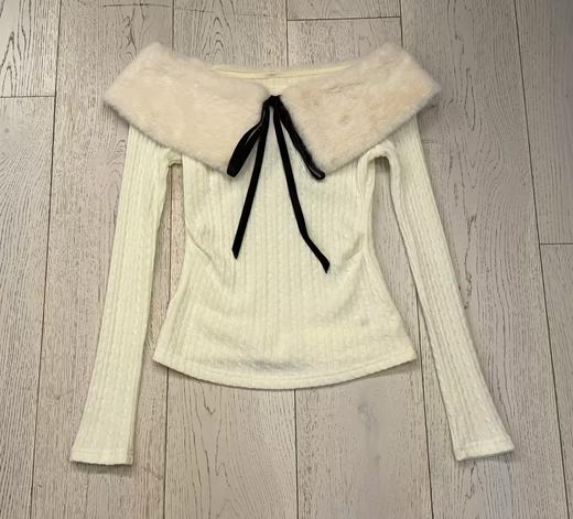 【门店同款】ENJOY冬季“相聚时刻”毛毛翻领系带上衣 168897368 商品图4