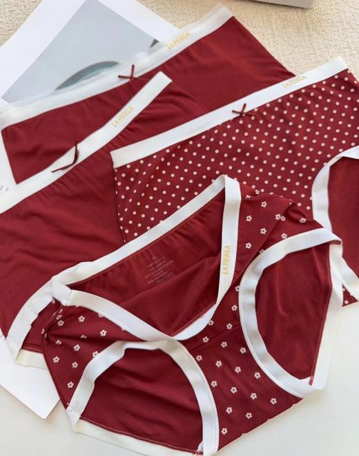 D122616秋冬新款红色系一盒四条装女士高品质内裤 商品图11