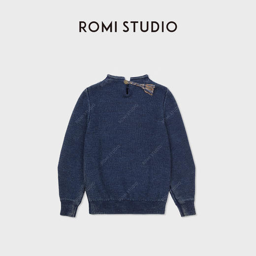 ROMI STUDIO“复古毛衫”后领彩绳挺括骨感高捻棉毛衣RWCAS67032 商品图1