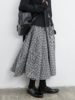 步履不停/5D41177C/千鸟格波点植绒花苞半裙 商品缩略图0