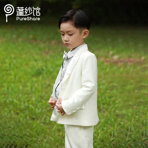 非质量问题 不退换哦~pureshare蓬纱馆 男童西装套装生日宴会走秀款-白马西装雨丝衬衫 商品图4