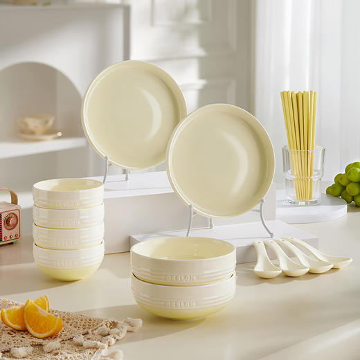 DESLON德世朗【暖阳系列陶瓷餐具二十件套】🥣把法式浪漫端上桌｜这抹「渐变色」🌈让三餐变成治愈时刻🍚 商品图1