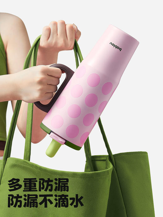 bablov花伴森气泡大容量把手保温杯大容量吸管杯陶瓷覆层办公室水杯高颜值杯子女 商品图4