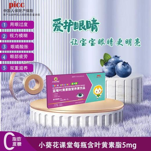 小葵花课堂蓝莓叶黄素酯营养素饮品12支儿童宝宝护眼增进视力防蓝光口服液营养品饮液 商品图1