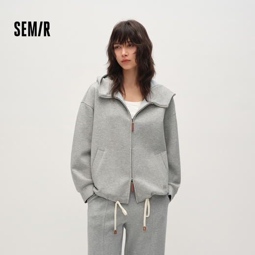 森柔|商场同款森马外套女春连帽宽松抽绳2026新款松弛感百搭夹克 商品图1