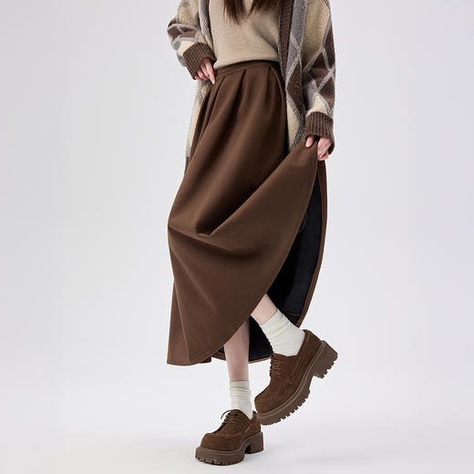 DANMO旦茉 赫本高腰A字毛呢半身裙 常规款/加绒款 显高显瘦 时尚百搭 4色可选 商品图10