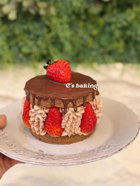 （标准4寸） 经典美式草莓巧克力忌廉蛋糕（默认自提，收费配送请联系客服）