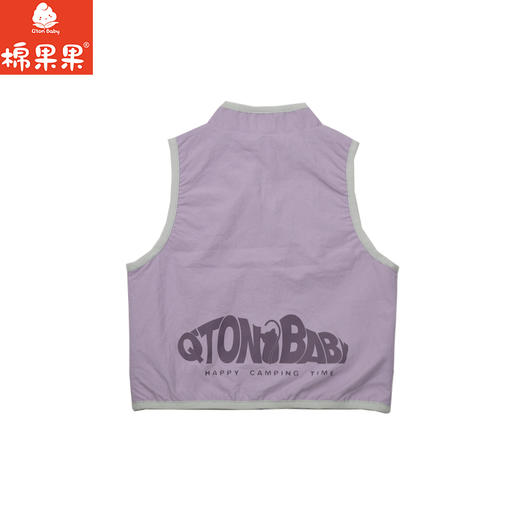 棉果果春季新品女童涤丝纺汗布纯棉内里紫色马夹M122171326128 商品图3