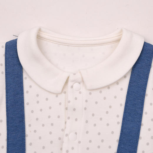 棉果果春季新品男童氨棉汗布纯棉卡通小象对开爬衣假两件对开连体衣M112722226140 商品图5