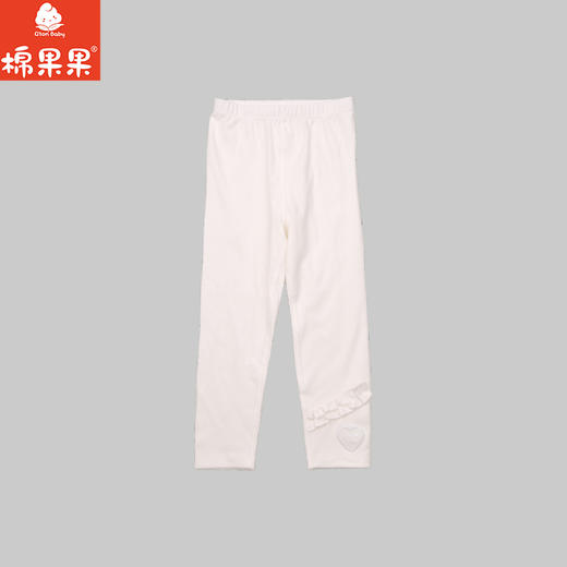 棉果果春季新品女童路路加白色纯棉打底裤M122206226132 商品图1