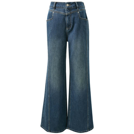 三彩2026春季新款显瘦高腰牛仔裤微喇裤休闲长裤垂感喇叭裤M 商品图4