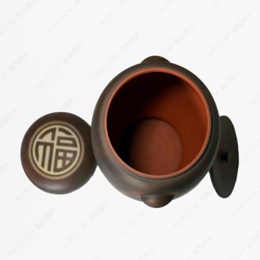 纯手工拉坯五色泥紫陶龙凤大坛（彩填）骨灰坛骨灰罐骨灰盒寿盒 商品图1