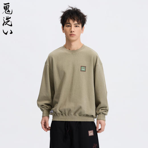 ONIARAI/鬼洗黑标石器时代蕨序肌理和谐共存标语图腾卫衣 A240026 商品图1