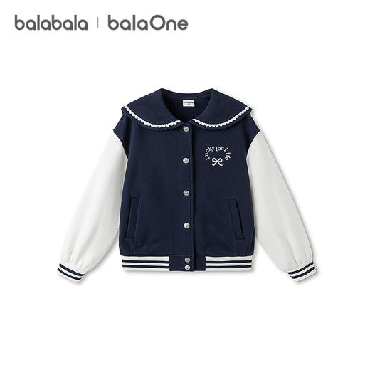 【balaOne】巴拉巴拉童装儿童外套女童棒球服2026新款春甜美撞色 商品图4
