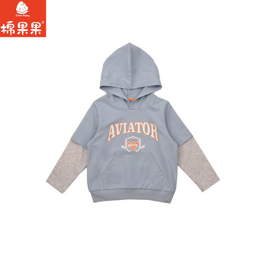 棉果果春季新品男童纯棉小线圈字母印花连帽卫衣M112182226152 商品图2