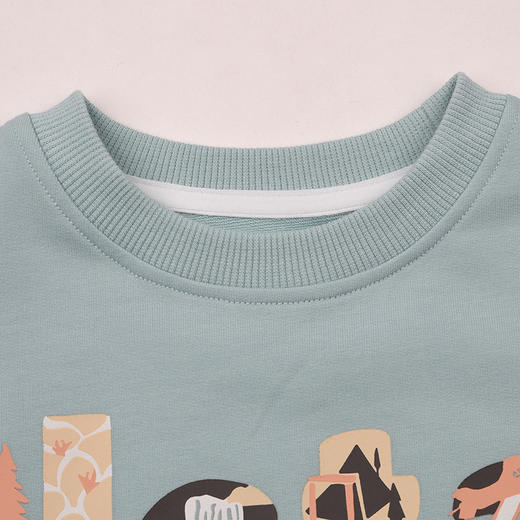 棉果果春季新品男童纯棉小线圈字母印花圆领套头卫衣M112180226155 商品图2