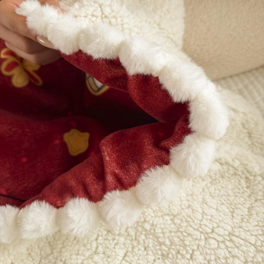 【品牌直发】加倍生活 数码高克重牛奶绒工艺球毯-萌马乐年 4色可选 马年限定系列 年货节焕新季 商品图2