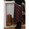 两三事 菱形漫迹 2025秋冬新款复古格纹不规则高腰半身裙 商品缩略图3