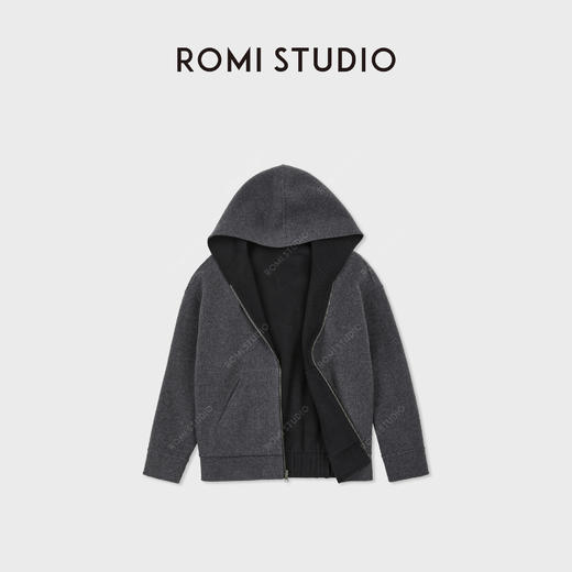 ROMI STUDIO“双面两穿”羊毛桑蚕丝混纺宽松毛呢外套 RWCWWG7084 商品图2