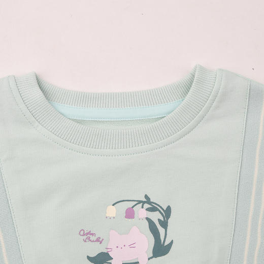 棉果果春季新品女童纯棉小线圈蕾丝边假两件套头卫衣M122180226116 商品图2