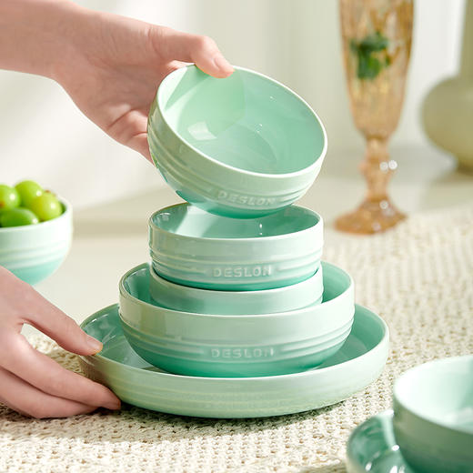 DESLON德世朗【暖阳系列陶瓷餐具二十件套】🥣把法式浪漫端上桌｜这抹「渐变色」🌈让三餐变成治愈时刻🍚 商品图5