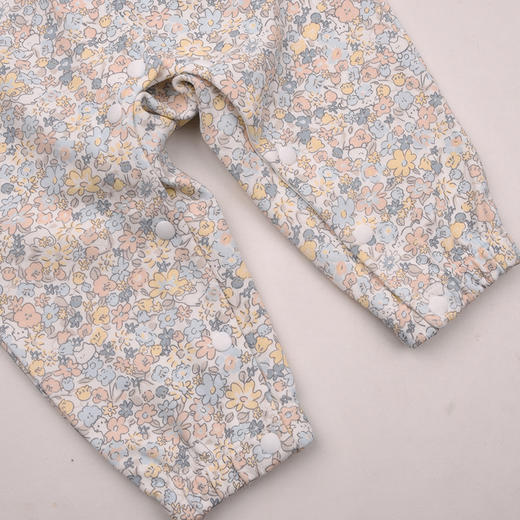 棉果果春季新品女童氨棉汗布纯棉小碎花爬衣假两件对开连体衣M122722226102 商品图2