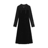 鹿向南「云锦春华」新中式气质丝绒款国潮女秋冬显瘦黑色连衣裙 商品缩略图1